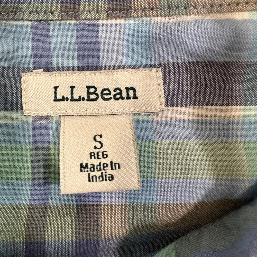 LL Bean Plaid Button Down Shirt Womens S Blue Teal 100% Cotton | Gorpcore - Picture 5 of 9